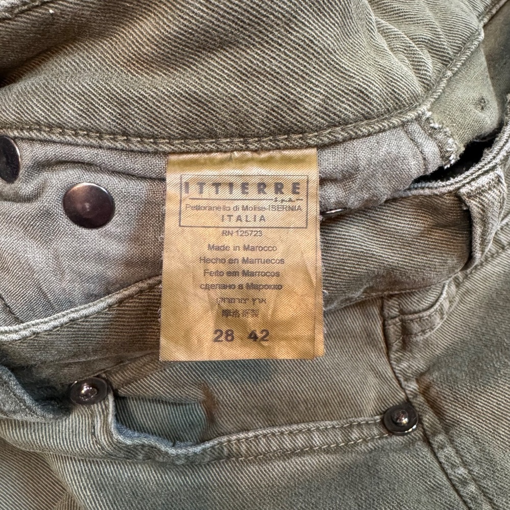 JUST CAVALLI Olive Green Stretch Straight-Leg Jeans – IT 42 / US 28 - Picture 6 of 9